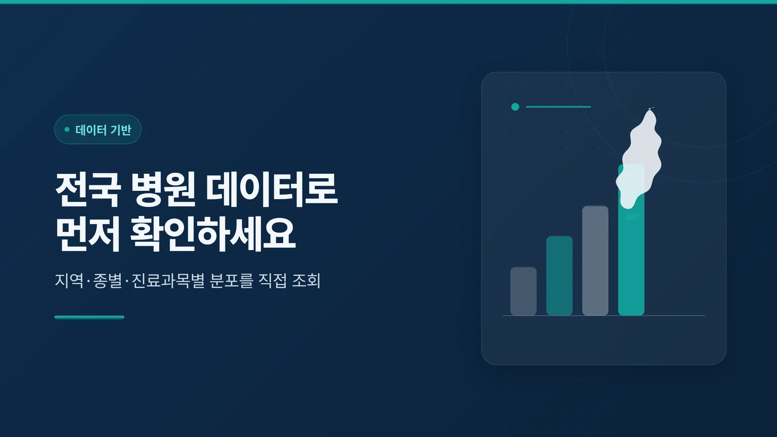 진료과목 경쟁 밀도 분석에 활용하는 병원 데이터 조회 기능 배너